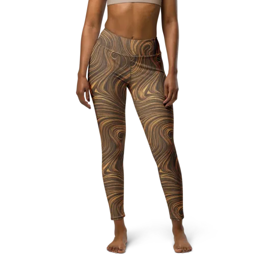 Tigerwood Drift on a Yoga Leggings