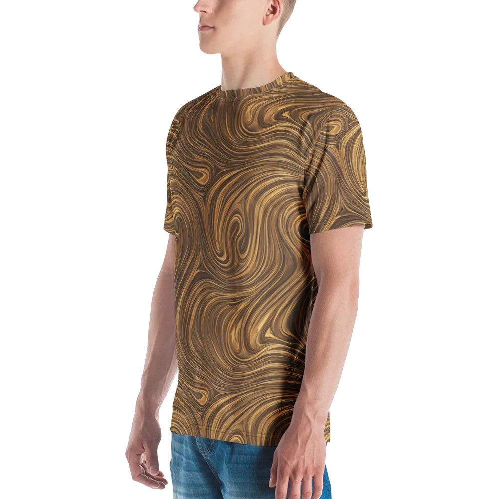 Tigerwood Drift on Men's Crew Neck T-Shirt — Left