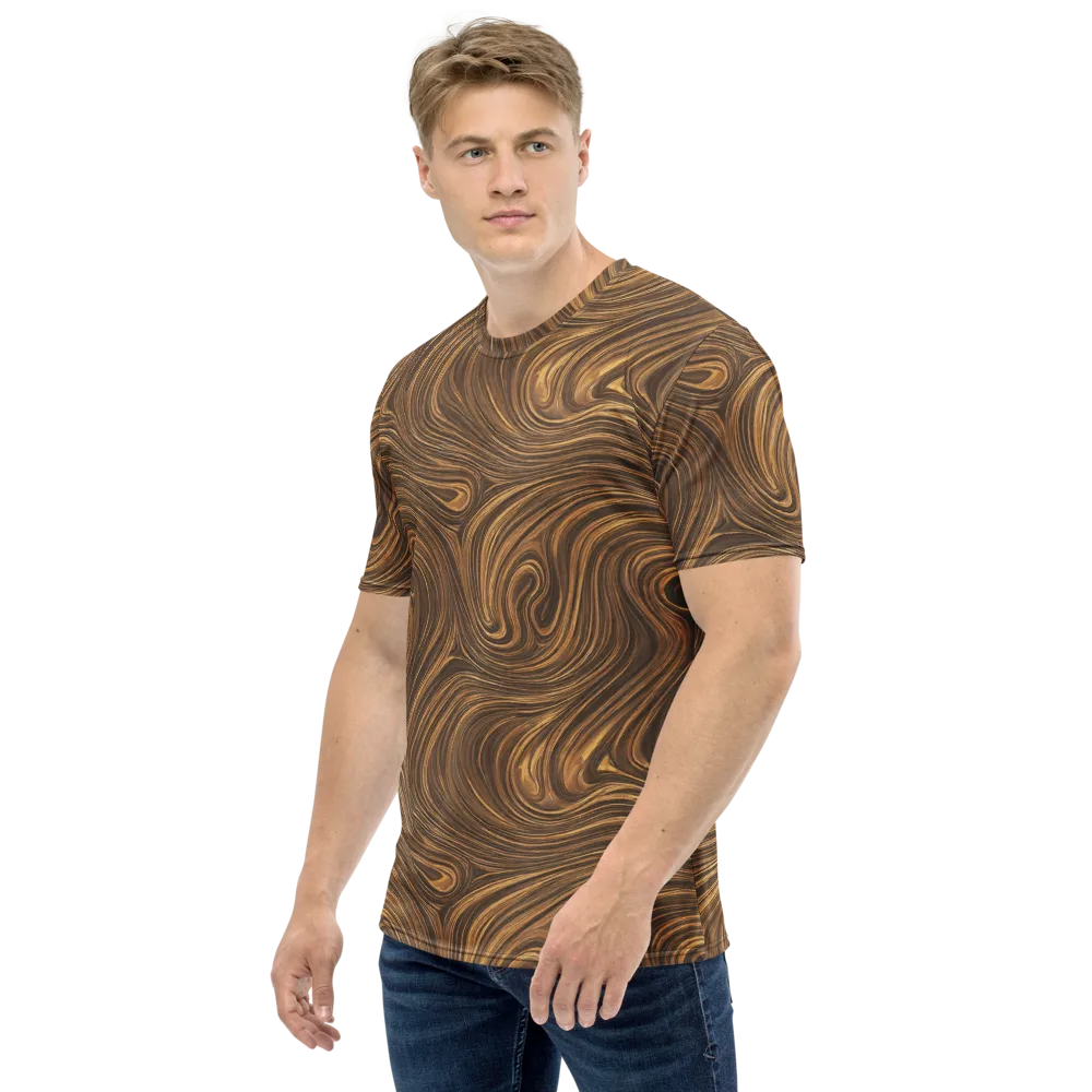 Tigerwood Drift on Men's Crew Neck T-Shirt — Left
