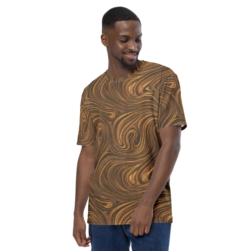 Tigerwood Drift on Men's Crew Neck T-Shirt — Left