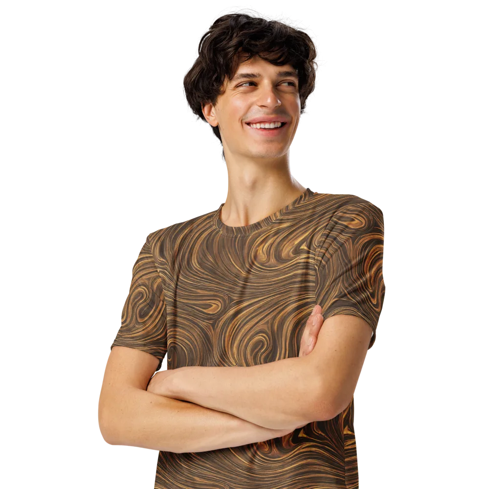 Tigerwood Drift on Men's Crew Neck T-Shirt — Left Front