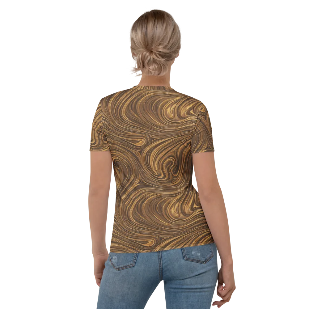 Tigerwood Drift on Women's Crew Neck T-Shirt — Back