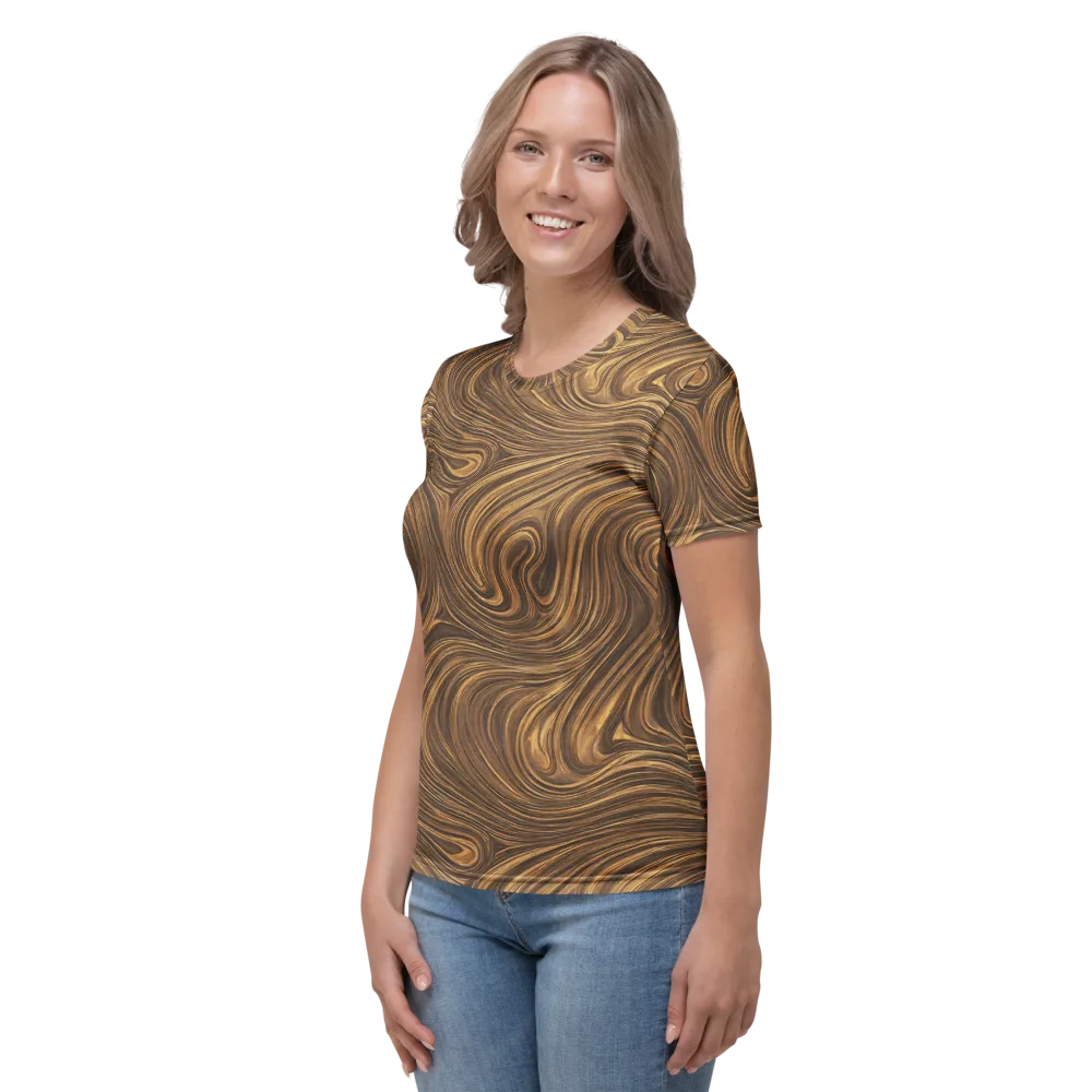 Tigerwood Drift on Women's Crew Neck T-Shirt — Left
