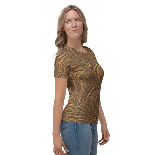 Tigerwood Drift on a Women's Crew Neck T-Shirt