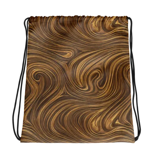 Tigerwood Drift on a Drawstring Bag