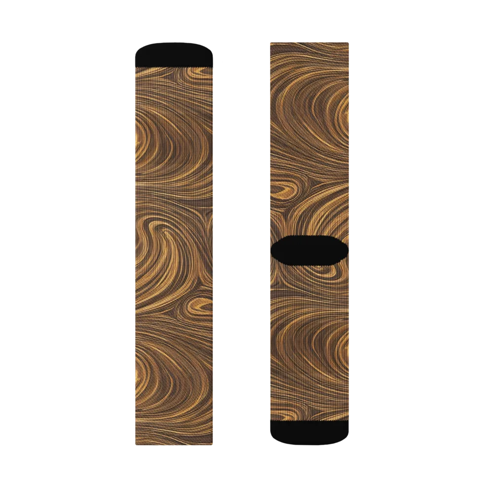 Tigerwood Drift on Socks — Left Sock