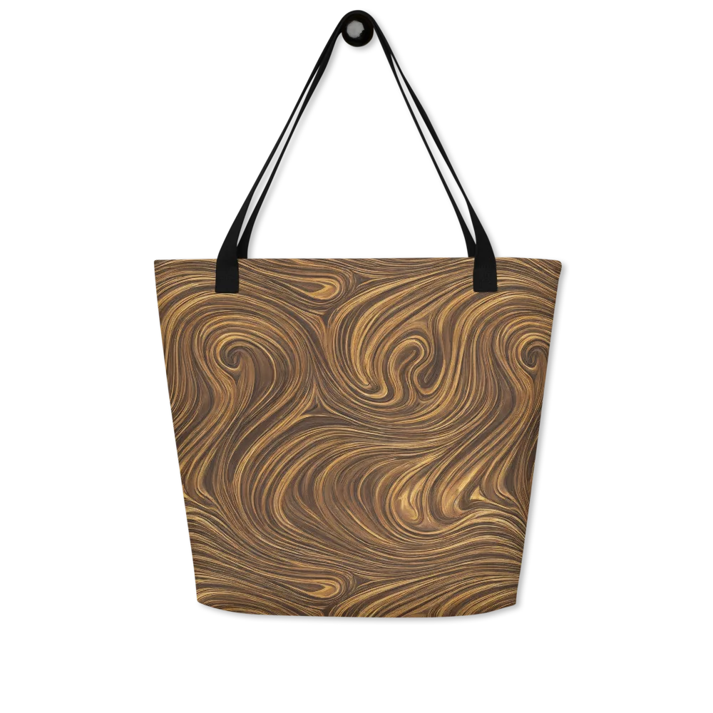 Tigerwood Drift on Large Tote Bag W/ Pocket — Front