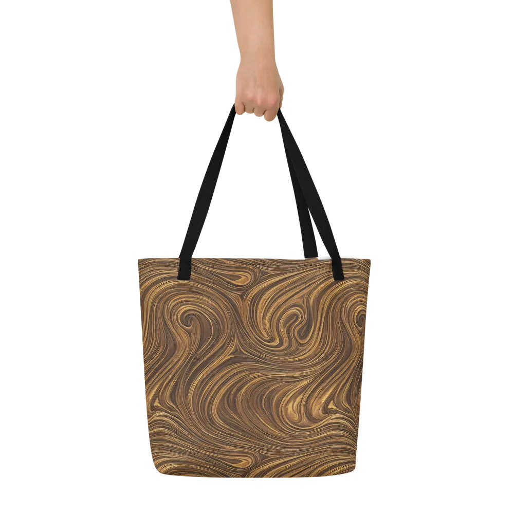 Tigerwood Drift on Large Tote Bag W/ Pocket — Front