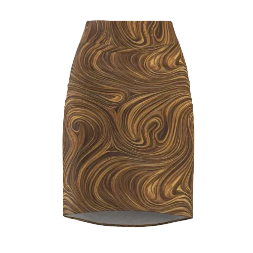 Tigerwood Drift on a Pencil Skirt