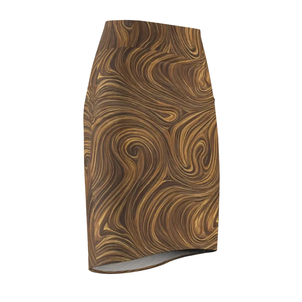 Tigerwood Drift on Pencil Skirt — Front Side