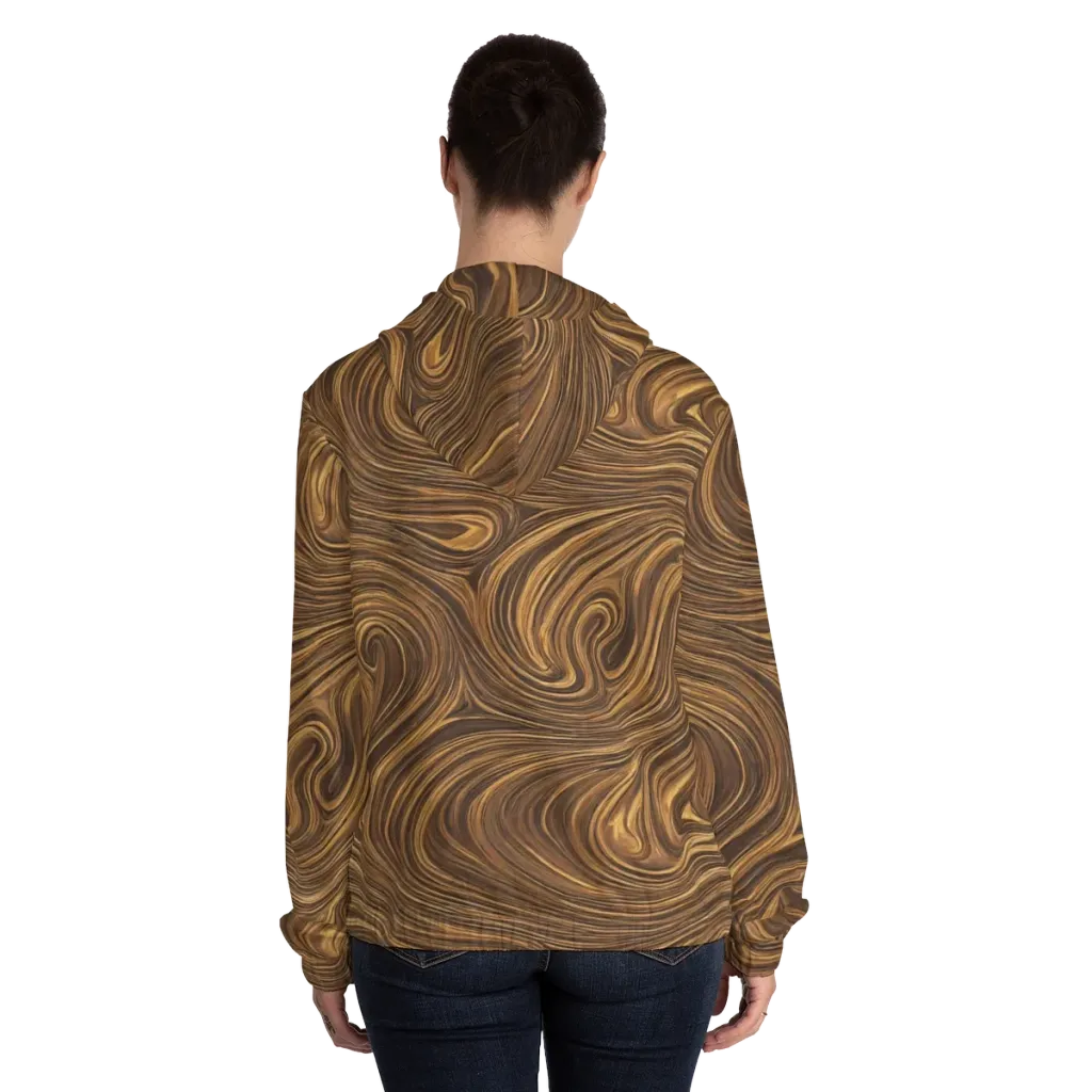 Tigerwood Drift on Women's Full-Zip Hoodie — Back On Person