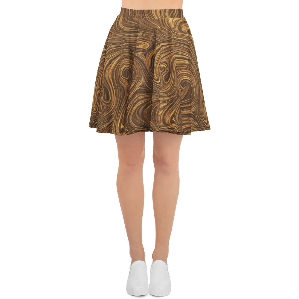 Tigerwood Drift on Skater Skirt — Front