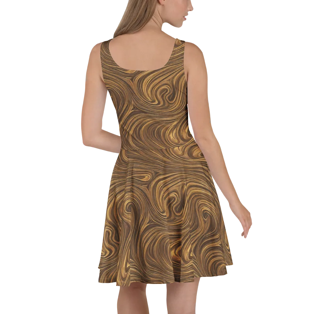 Tigerwood Drift on Skater Dress — Back
