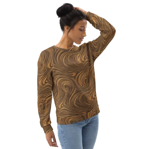 Tigerwood Drift on a Sweatshirt