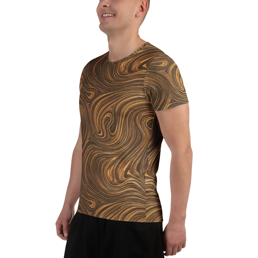 Tigerwood Drift on Men's Athletic T-Shirt — Left