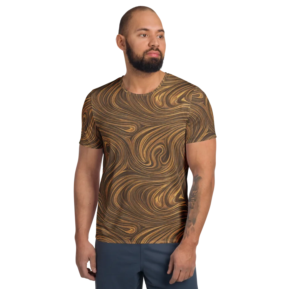 Tigerwood Drift on Men's Athletic T-Shirt — Front