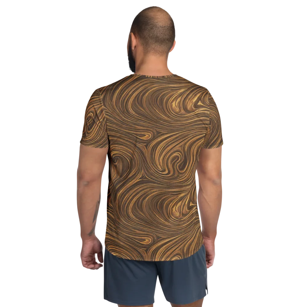 Tigerwood Drift on Men's Athletic T-Shirt — Back