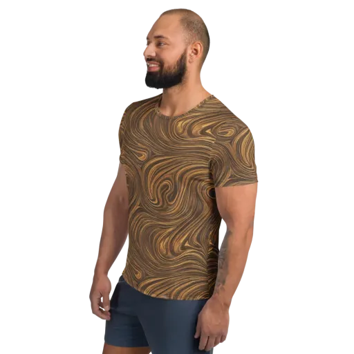 Tigerwood Drift on a Men's Athletic T-Shirt