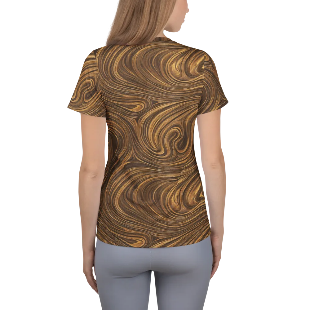Tigerwood Drift on Women's Athletic T-Shirt — Back