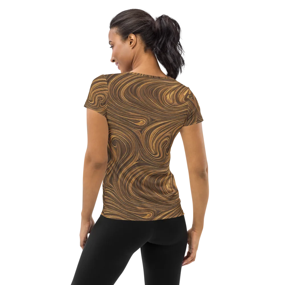 Tigerwood Drift on Women's Athletic T-Shirt — Back