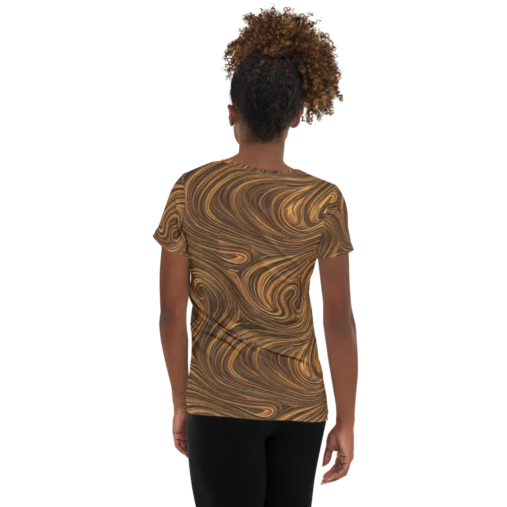 Tigerwood Drift on Women's Athletic T-Shirt — Back