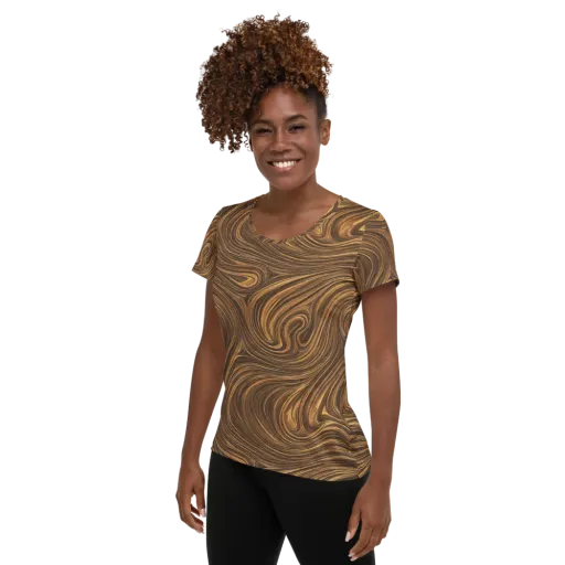 Tigerwood Drift on a Women's Athletic T-Shirt