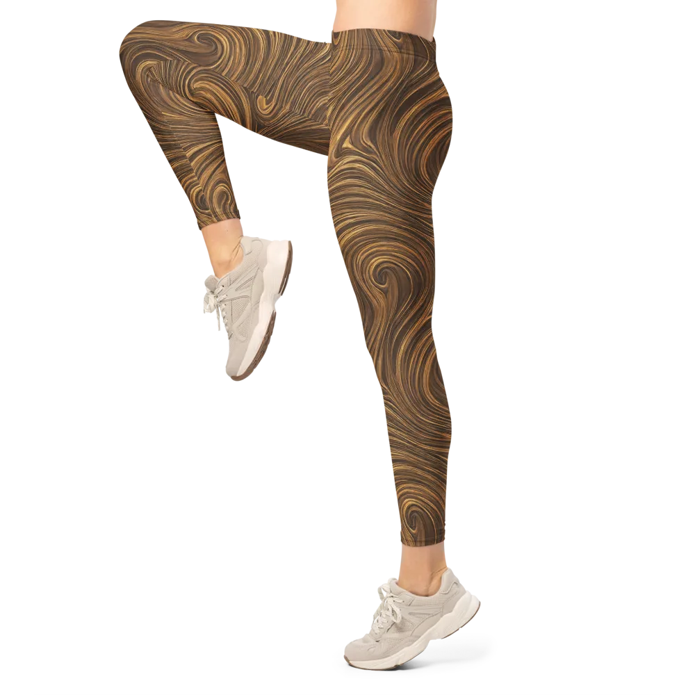Tigerwood Drift on Leggings — Left