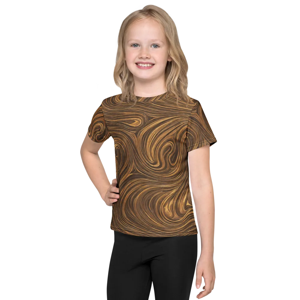 Tigerwood Drift on Kids Crew Neck T-Shirt — Front