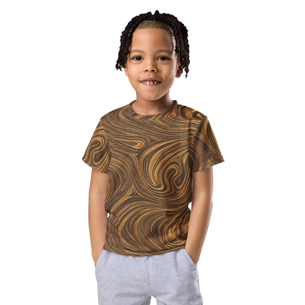 Tigerwood Drift on Kids Crew Neck T-Shirt — Front