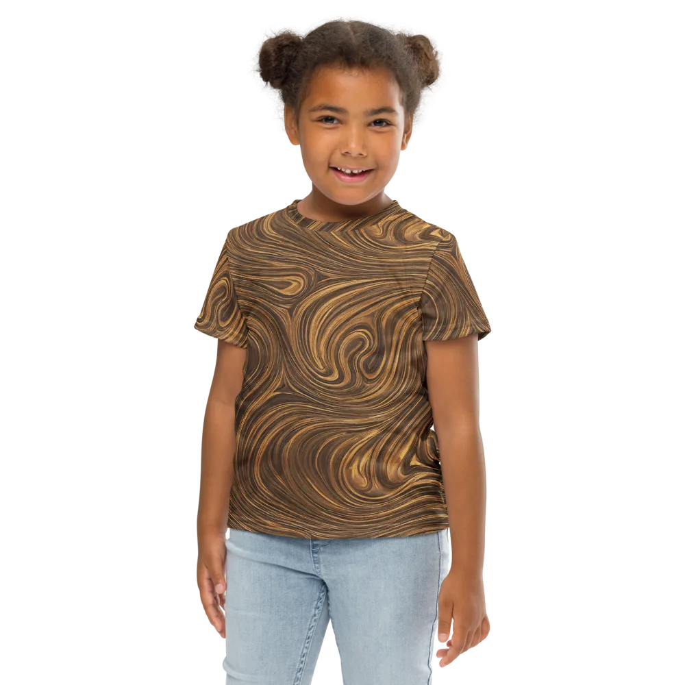 Tigerwood Drift on Kids Crew Neck T-Shirt — Front