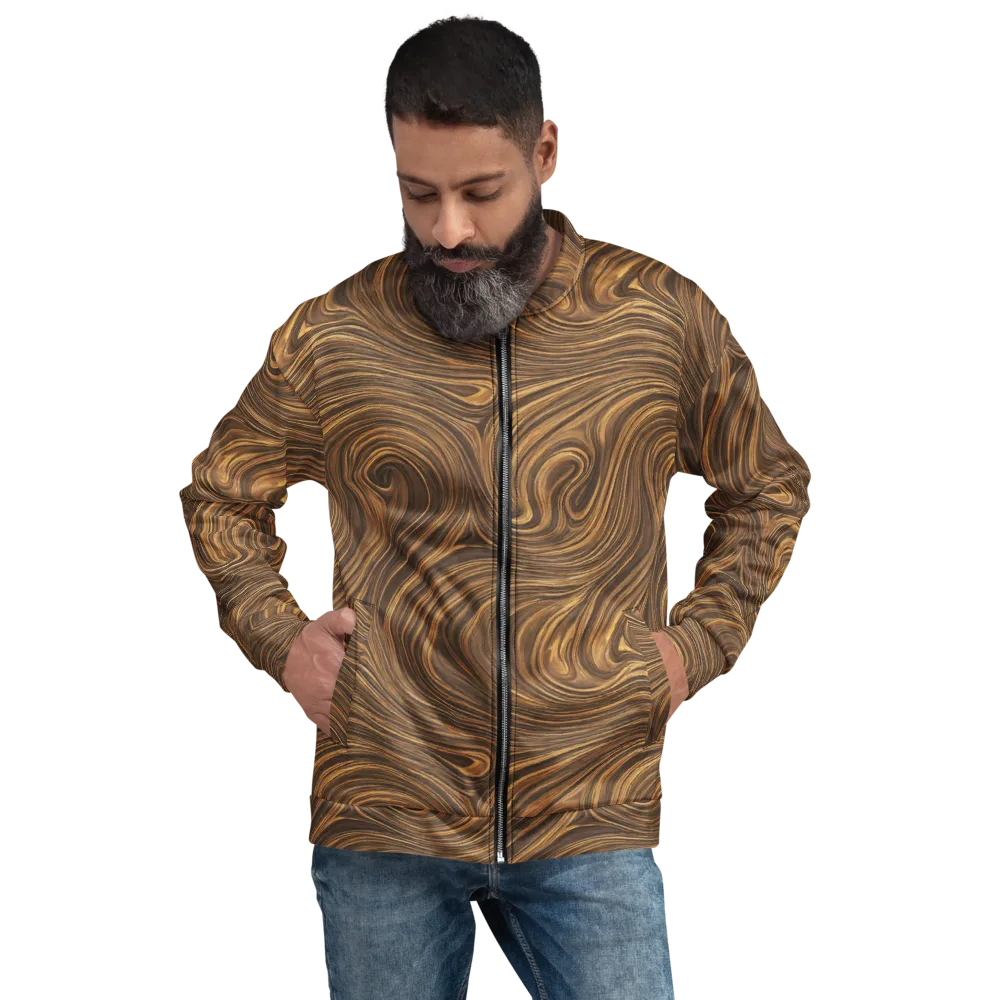 Tigerwood Drift on Bomber Jacket — Front