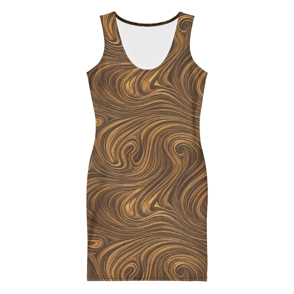 Tigerwood Drift on Bodycon Dress — Front