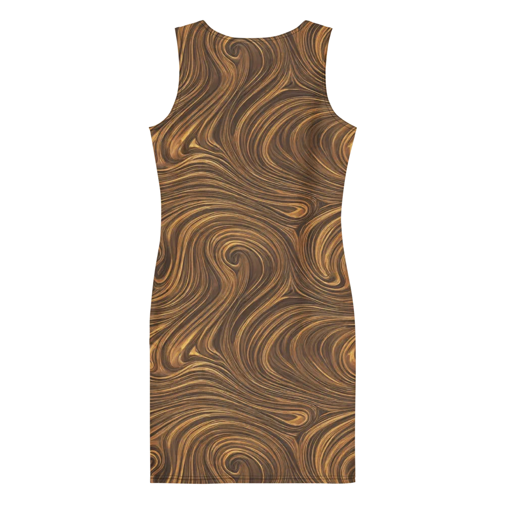Tigerwood Drift on Bodycon Dress — Back