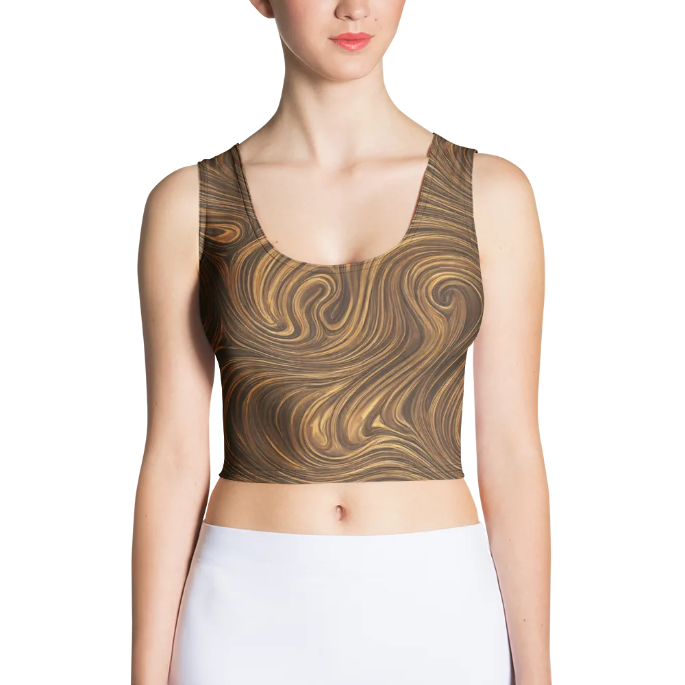 Tigerwood Drift on Crop Top — Front