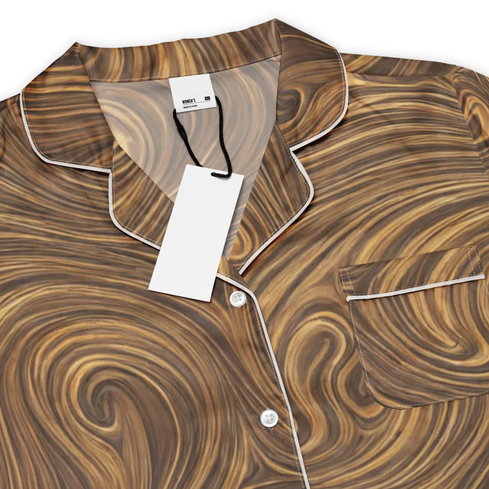 Tigerwood Drift on Women's Short Sleeve Pajama Top — Product details