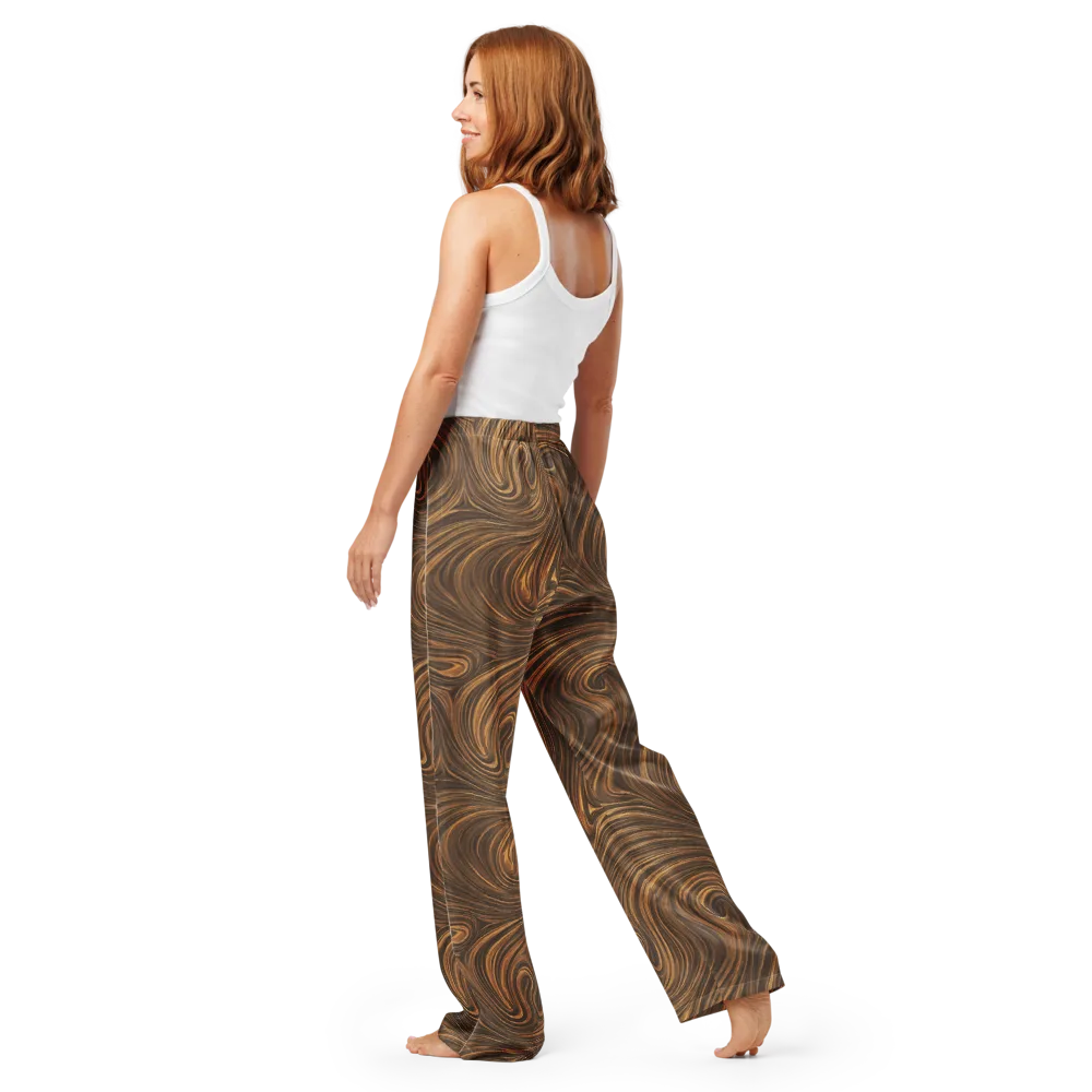 Tigerwood Drift on Women's Pajama Pants — Back
