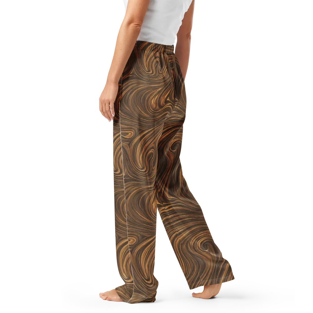 Tigerwood Drift on Women's Pajama Pants — Left