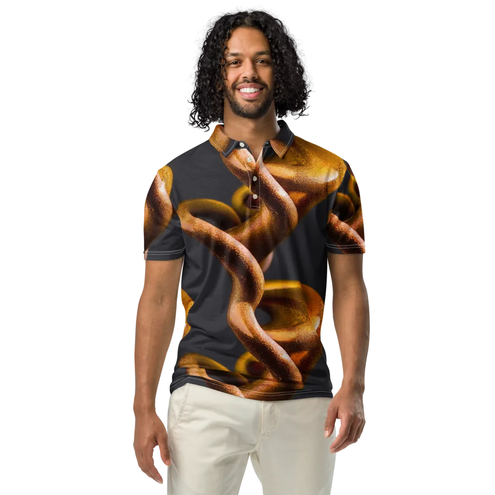 Amber Tangle on Men's Slim Fit Polo Shirt — Front