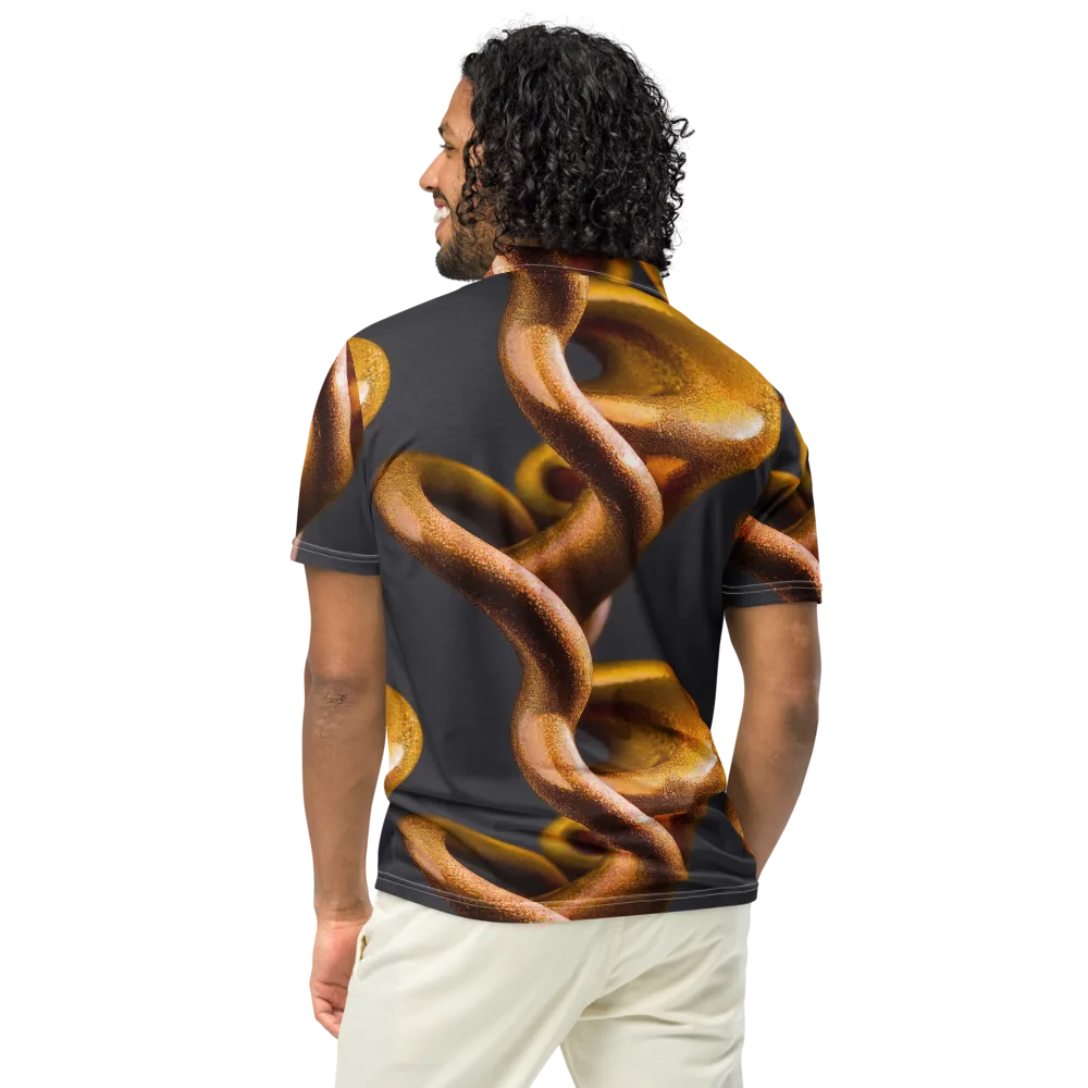 Amber Tangle on Men's Slim Fit Polo Shirt — Back
