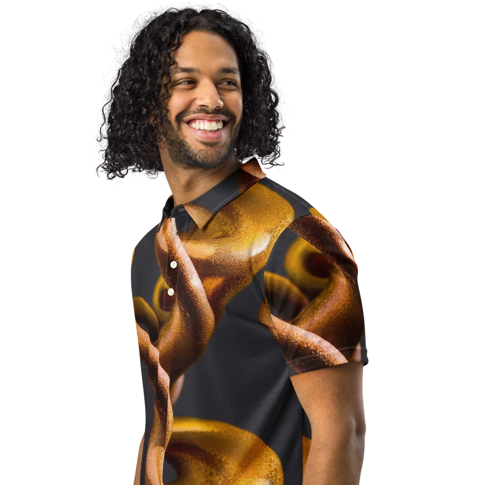 Amber Tangle on Men's Slim Fit Polo Shirt — Left Front