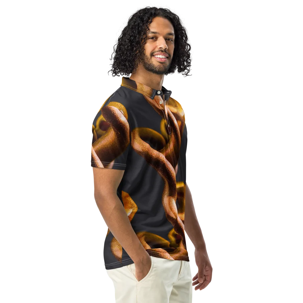 Amber Tangle on Men's Slim Fit Polo Shirt — Right Front