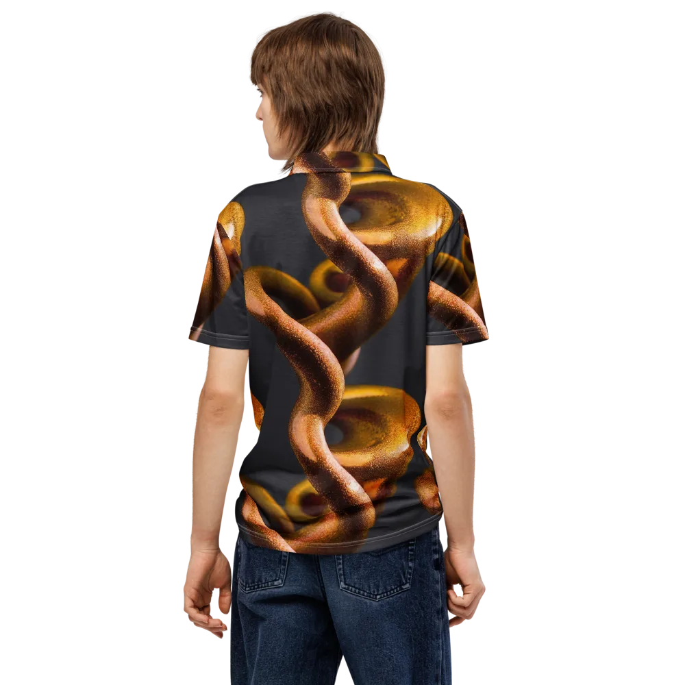 Amber Tangle on Men's Slim Fit Polo Shirt — Back