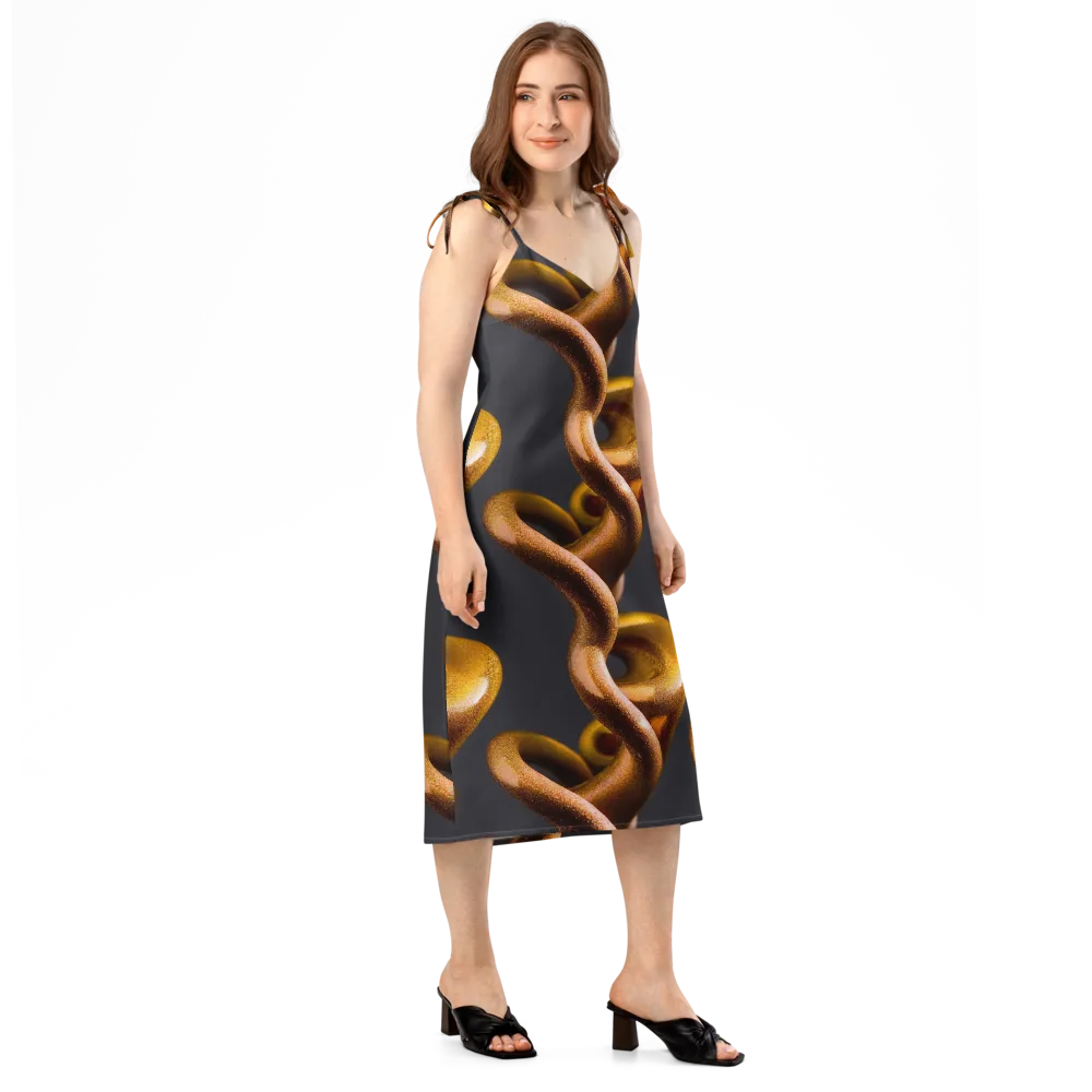 Amber Tangle on Slip Dress — Right Front