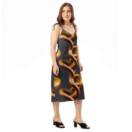 Amber Tangle on a Slip Dress