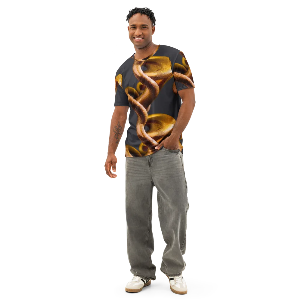 Amber Tangle on Men's Cotton Crew Neck T-Shirt — Front