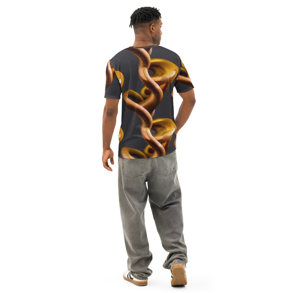 Amber Tangle on Men's Cotton Crew Neck T-Shirt — Back
