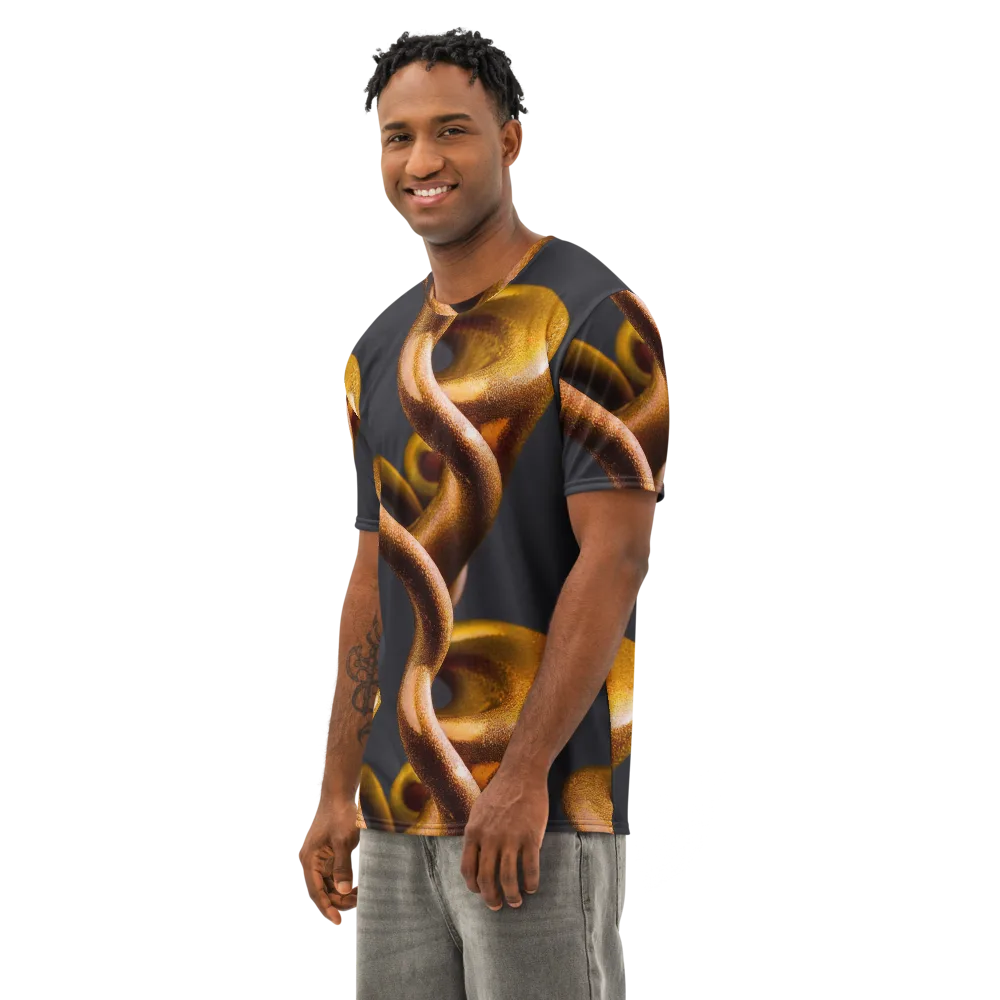 Amber Tangle on Men's Cotton Crew Neck T-Shirt — Left Front