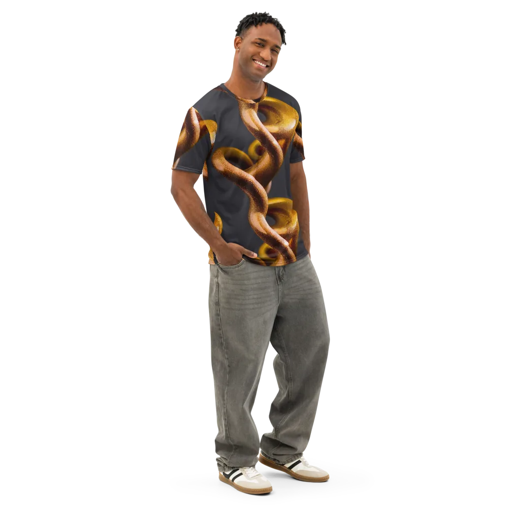 Amber Tangle on Men's Cotton Crew Neck T-Shirt — Right Front
