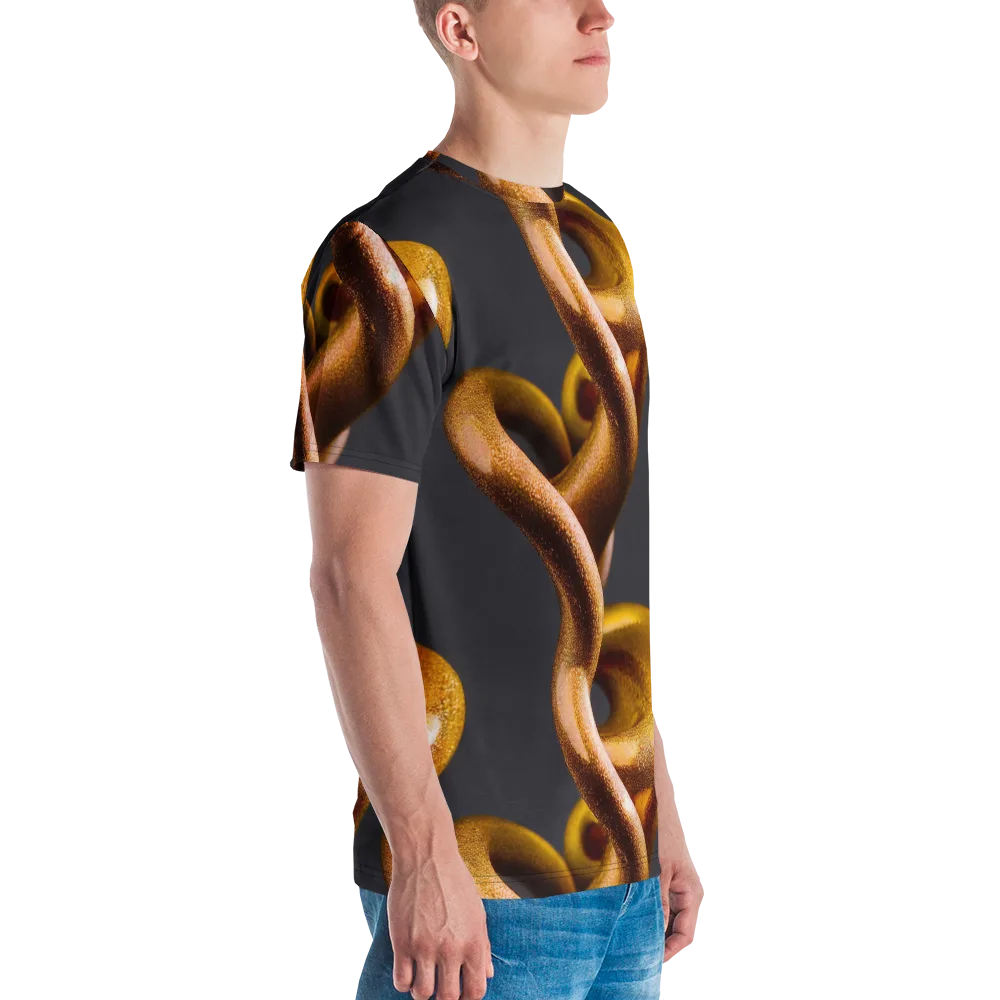 Amber Tangle on Men's Crew Neck T-Shirt — Right