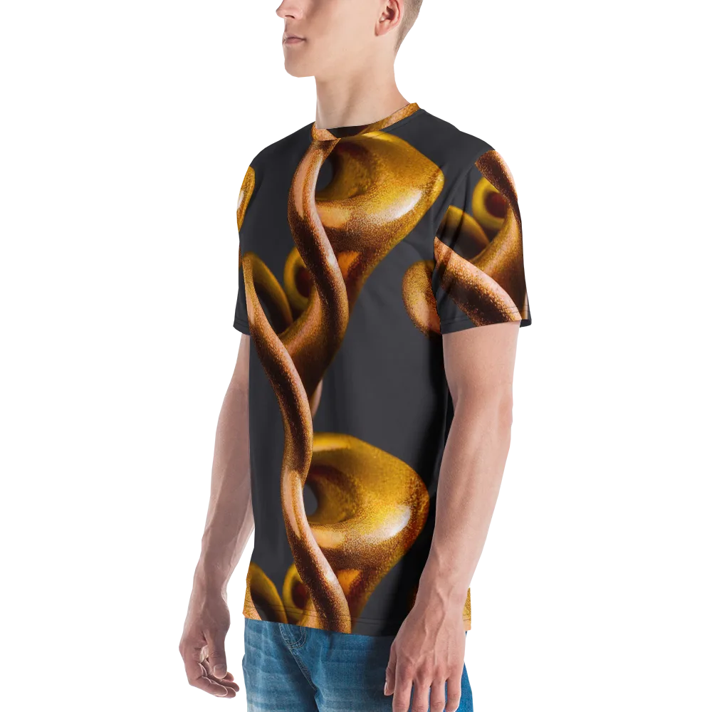 Amber Tangle on Men's Crew Neck T-Shirt — Left